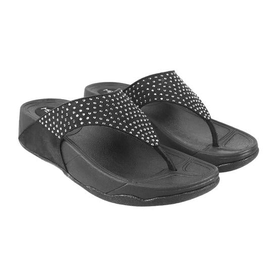 Women Black Casual Slippers