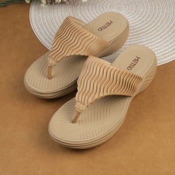 Metro Women Beige Casual Slippers(SKU: 32-1406-20-36)