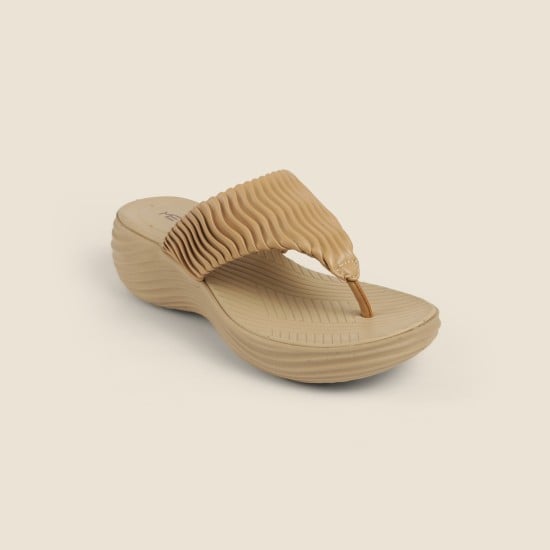 Women Beige Casual Slippers