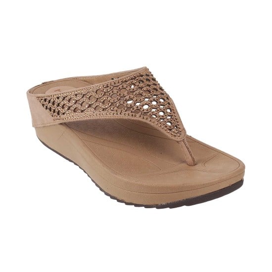 Women Beige Casual Slippers