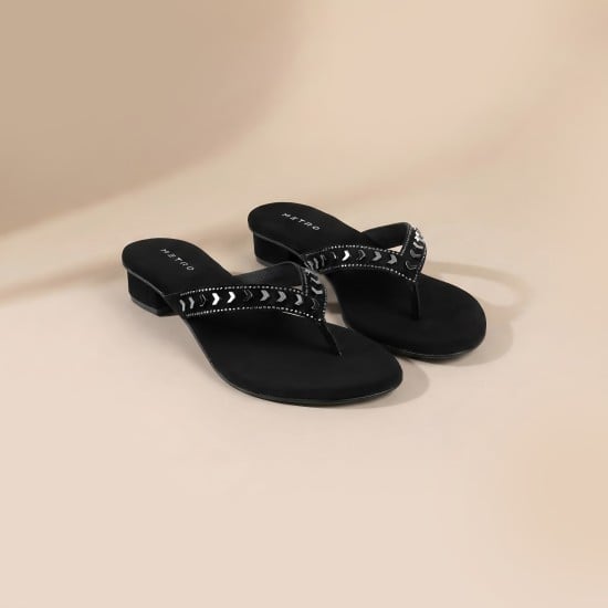 Women Black Casual Slippers