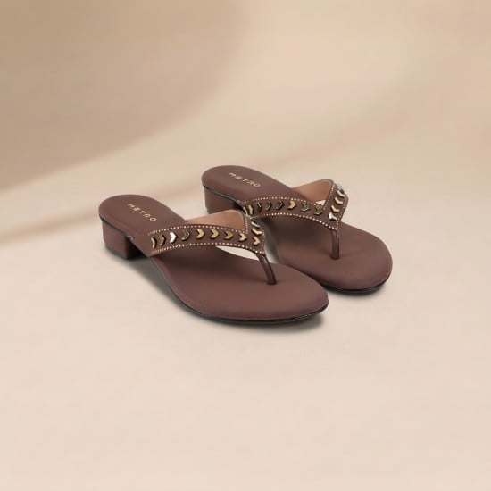 Women Brown Casual Slippers