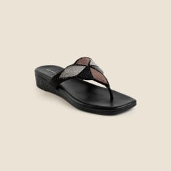 Women Black Casual Slippers