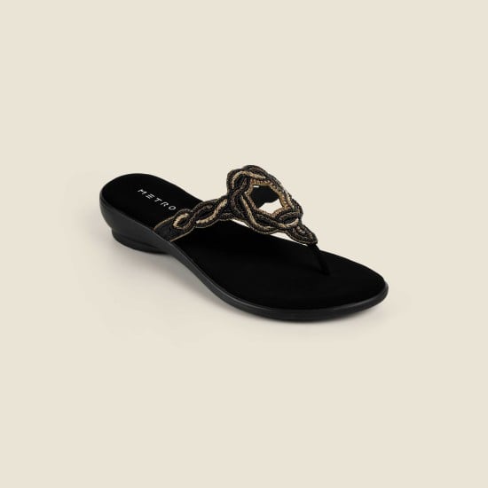 Women Black Casual Slippers