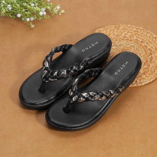 Women Black Casual Slippers