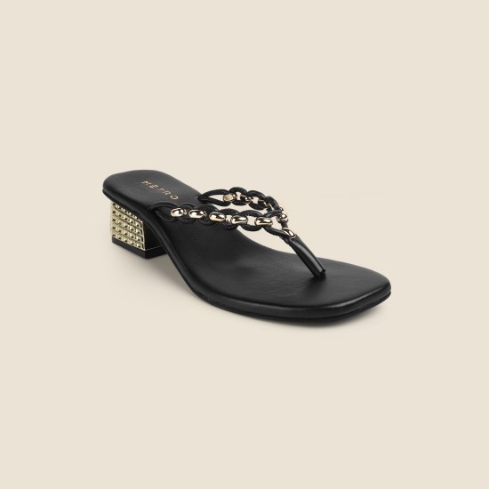 Women Black Ethnic Slip Ons