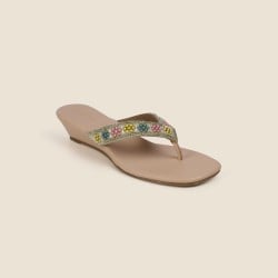 Women Beige Casual Slippers