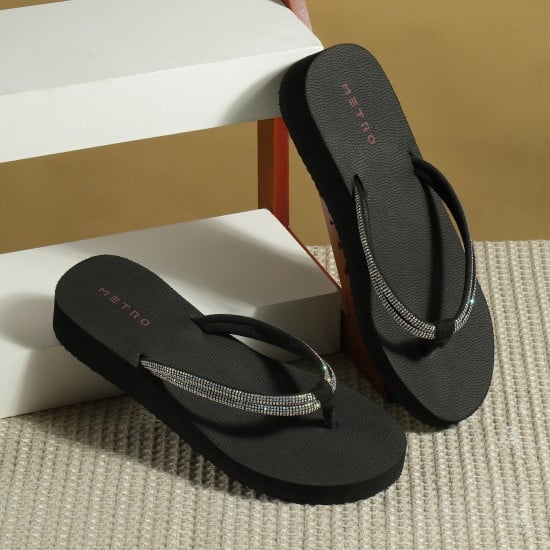 Women Black Casual Slippers