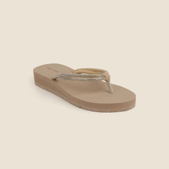 Women Beige Casual Slippers
