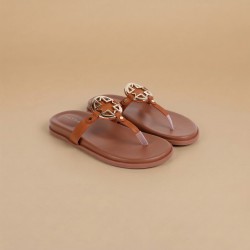 Women Tan Casual Slippers
