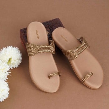 Walkway Women Bronze Casual Slippers(SKU: 32-1511-46-36)