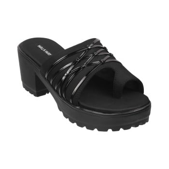 Walkway Women Black Casual Slip Ons(SKU: 32-1519-11-38)