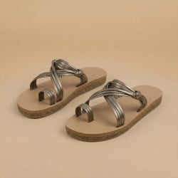 Women Gun-metal Casual Slippers