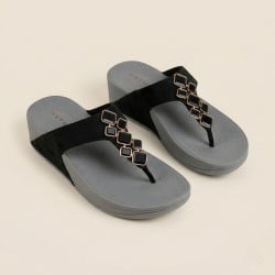 Women Black Casual Slippers