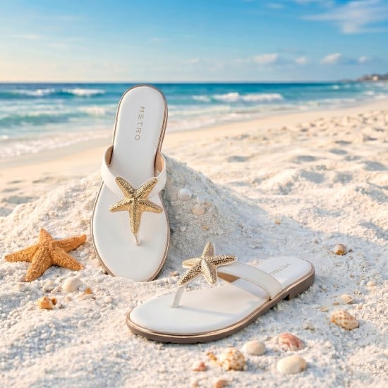 Women White Casual Slippers