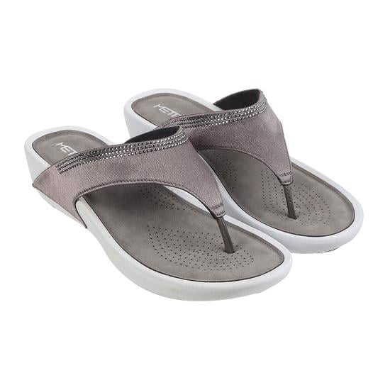 Women Grey Casual Slippers