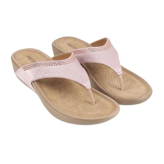 Women Gold Casual Slippers