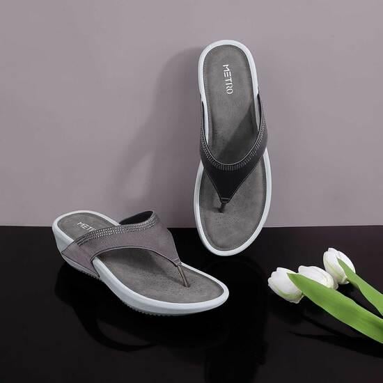 Women Grey Casual Slippers