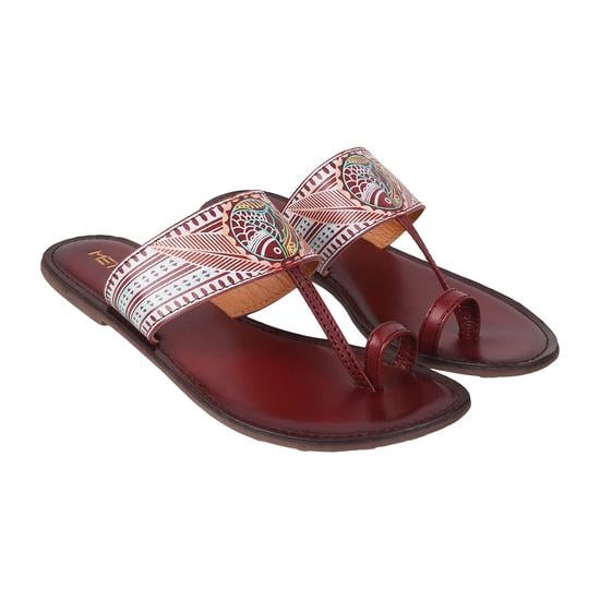 Women Maroon Ethnic Slippers