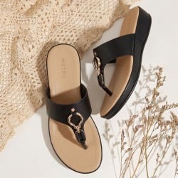 Women Black Casual Slippers