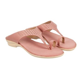 Walkway Women Peach Casual Slip Ons(SKU: 32-1581-80-37)
