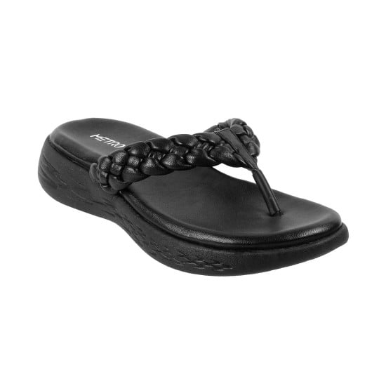Women Black Casual Slippers