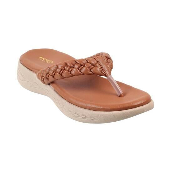 Women Tan Casual Slippers