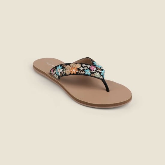 Women Black Casual Slippers