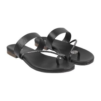 Metro Women Black Casual Slippers(SKU: 32-1623-11-36)