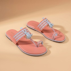 Women Pink Ethnic Kolhapuris