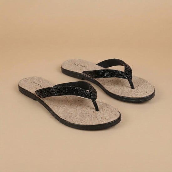 Women Black Casual Slippers