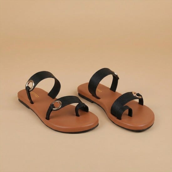 Women Black Casual Slippers