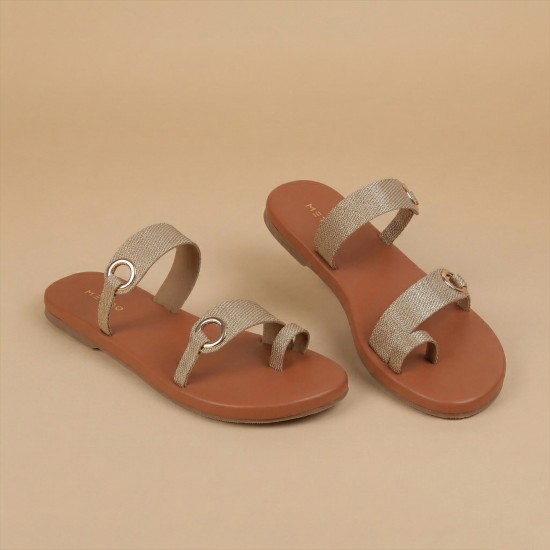 Women Antic-gold Casual Slippers