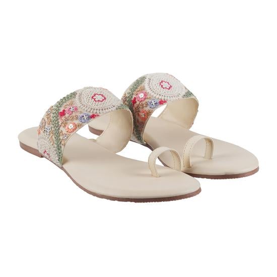 Women Beige Casual Slippers