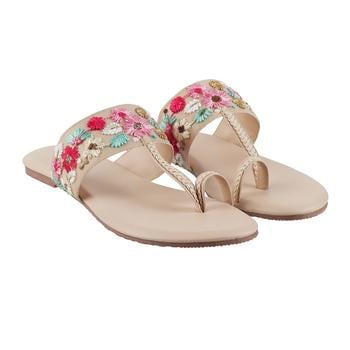 Metro Women Beige Casual Slippers(SKU: 32-1703-20-36)