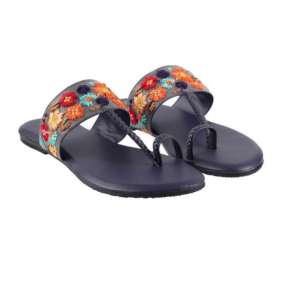 Women Blue Casual Slippers