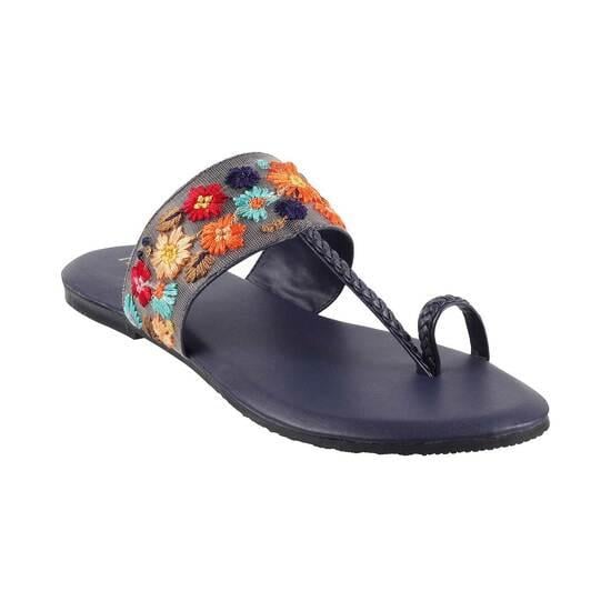 Women Blue Casual Slippers