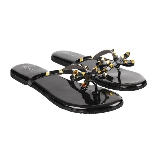 Women Black Casual Slippers