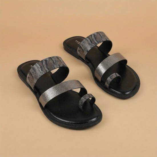 Women Gun-metal Casual Slippers