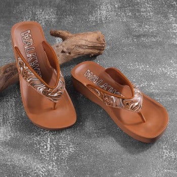 Walkway Women Tan Casual Slippers(SKU: 32-1795-23-39)