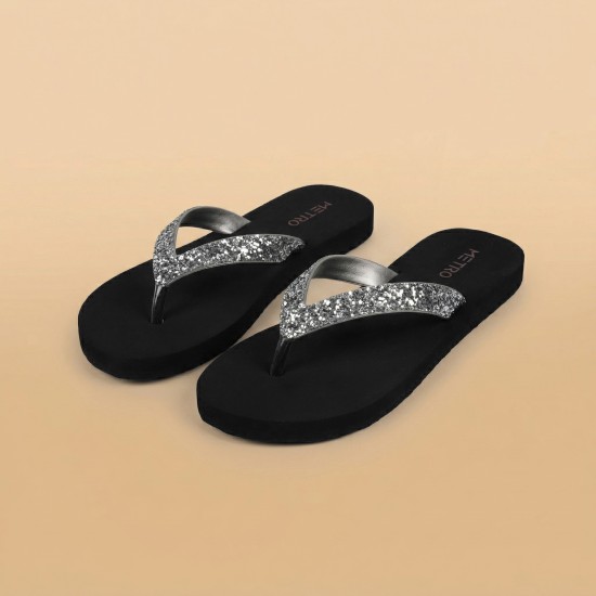 Women Gun-metal Casual Slippers