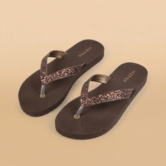 Women Bronze Casual Slippers
