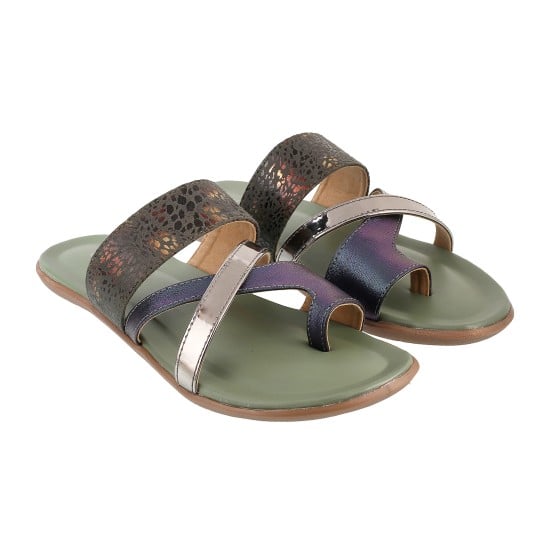 Women Green Casual Slippers
