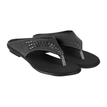 Walkway Women Black Casual Slippers(SKU: 32-1808-11-38)