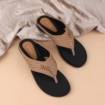 Walkway Women Beige Casual Slippers(SKU: 32-1808-20-37)