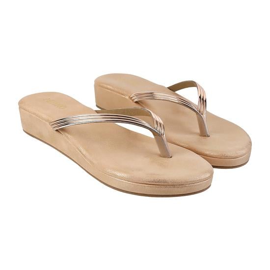 Women Gold Casual Slippers