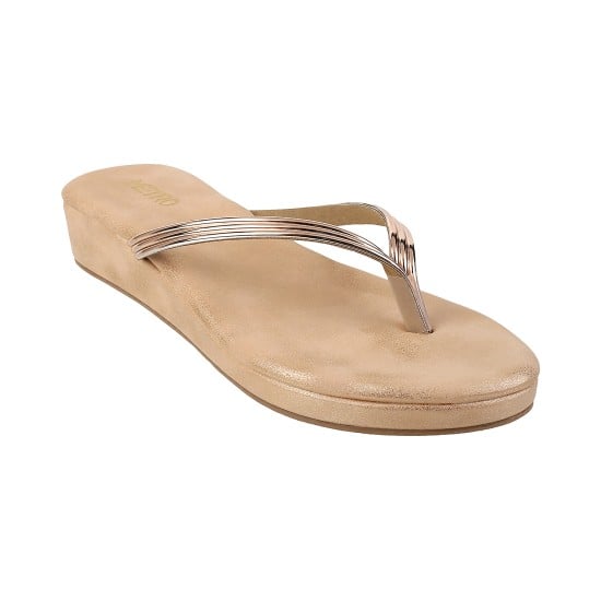 Women Gold Casual Slippers