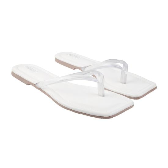 Women White Casual Slippers