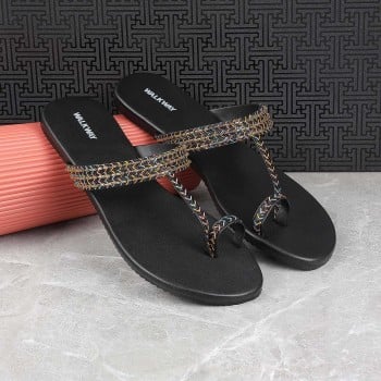 Walkway Women Antic-gold Ethnic Slip Ons(SKU: 32-204-28-39)