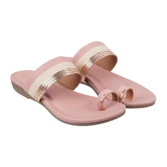 Women Pink Ethnic Slippers